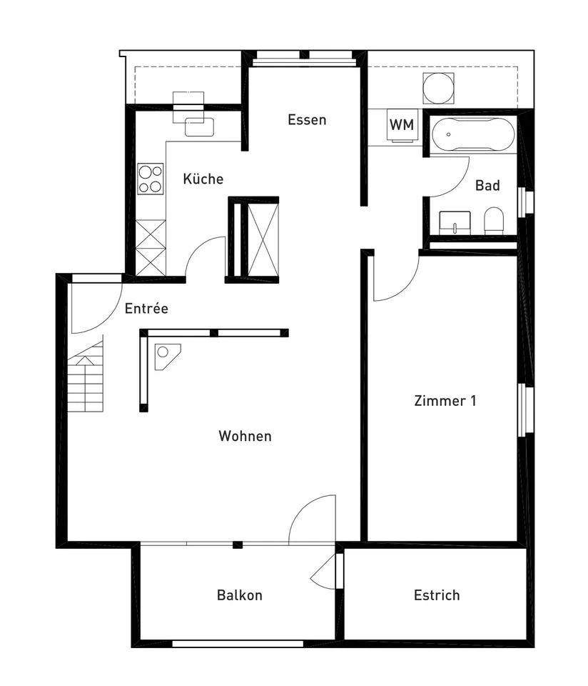 2.5 Zimmer-Maisonette-Wohnung, 2. OG