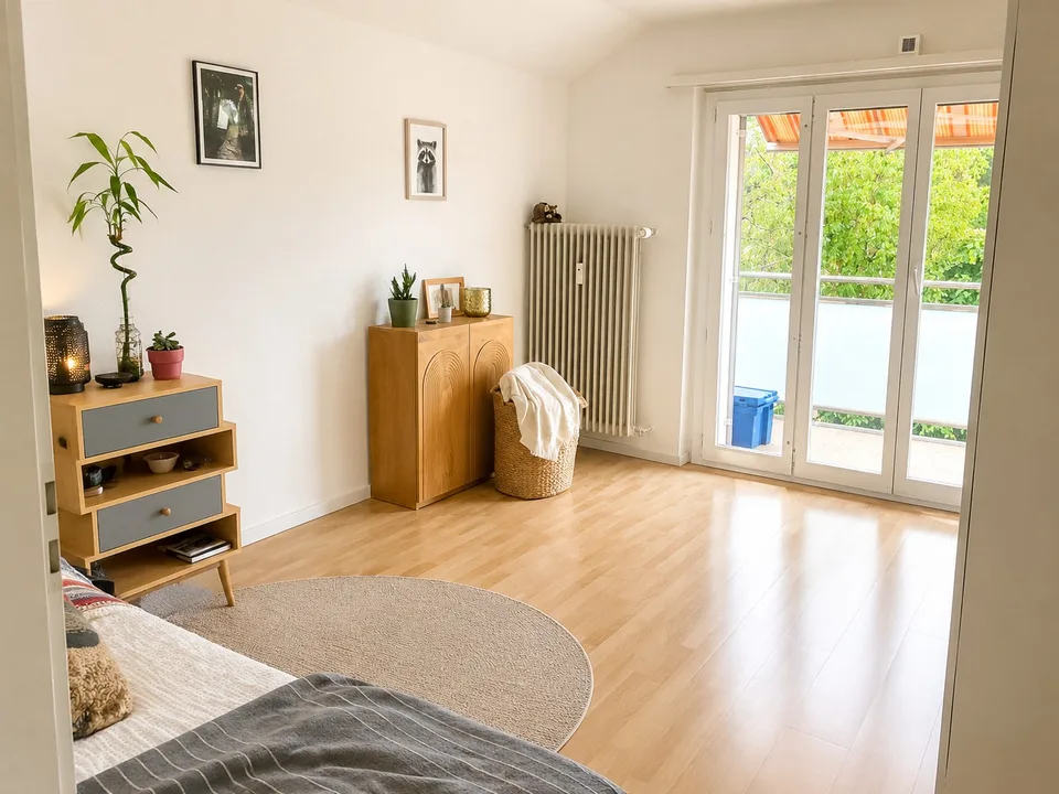 Helle 3-Zimmer-Wohnung mit Balkon und schöner Aussicht in Bottmingen