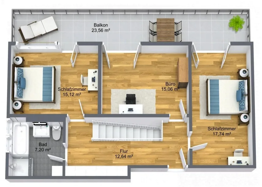 Exklusive 4,5-Zimmer-Maisonette-Neubauwohnung mit Terrasse, Balkon und Garten