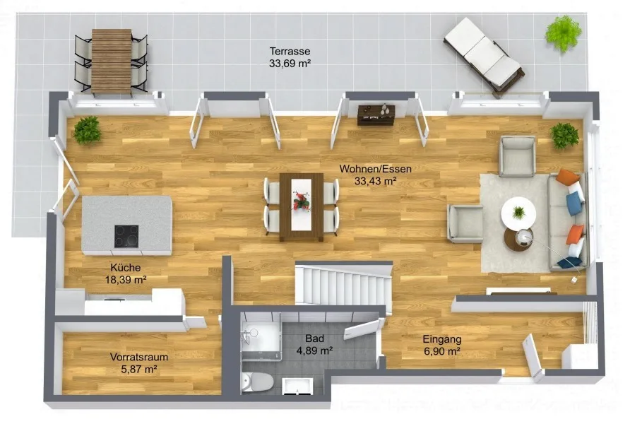 Exklusive 4,5-Zimmer-Maisonette-Neubauwohnung mit Terrasse, Balkon und Garten