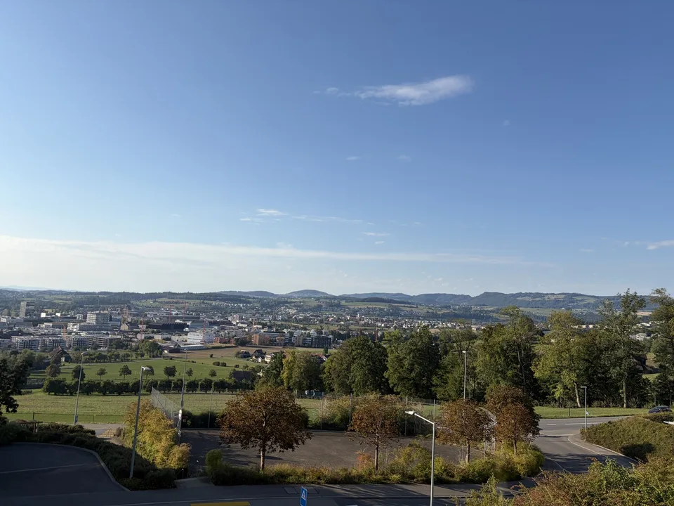 4.5-Zimmerwohnung mit schöne Aussicht auf Stadt und die Hügel