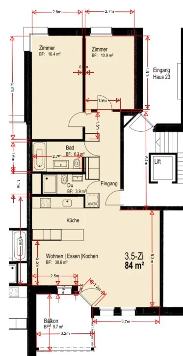 3.5 Zimmerwohnung zur Untermiete (6 Monate) – foto 25 di 25