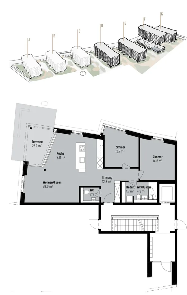 Moderne 3.5-Zimmer-Neubauwohnung im Erdgeschoss in Kloten – Foto 3 von 17