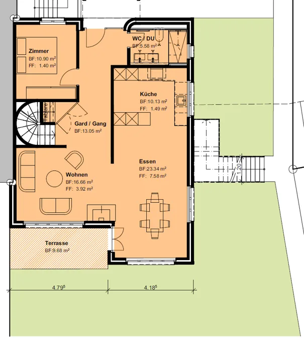 Renovierte 2.5 Zimmer-Gartenwohnung mit Wellnessbereich