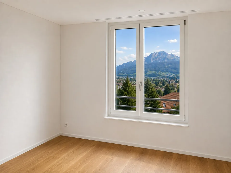 Erstbezug hochwertige 4.5-Zimmer-Wohnung im 1. OG mit Berg u. Seesicht