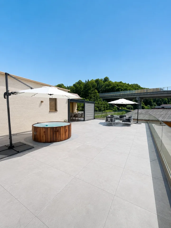 Appartement en attique moderne 4,5 pièces avec terrasse spacieuse et standard de propriété de haute qualité