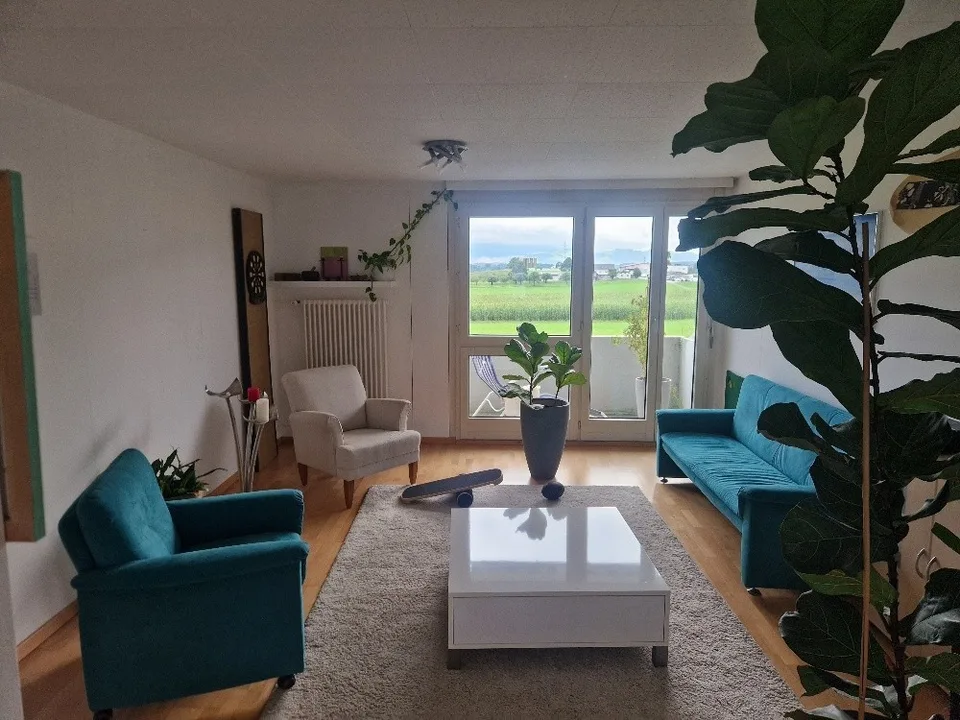 Helle 3,5 Zimmer-Wohnung mit Balkon und wunderschöner Aussicht