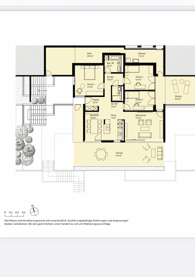 Terrassenwohnung 4,5 mit Ausblick neben Frankenthal Zürich mit 2 Terrassen von 50 und 24 Metern!