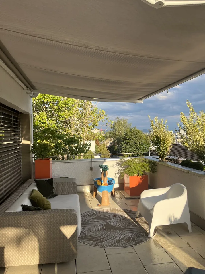 Terrassenwohnung 4,5 mit Ausblick neben Frankenthal Zürich mit 2 Terrassen von 50 und 24 Metern!