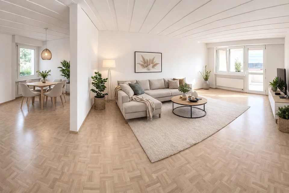 Grosszügige, sanierte 3.5-Zi Wohnung mit Aussicht