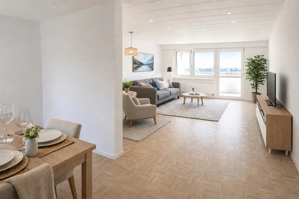 Grosszügige, sanierte 3.5-Zi Wohnung mit Aussicht