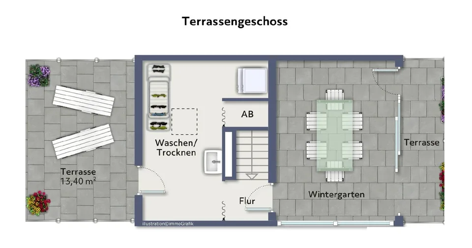 Spezielle 4 Zimmer Maisonette Wohnung mit Pool
