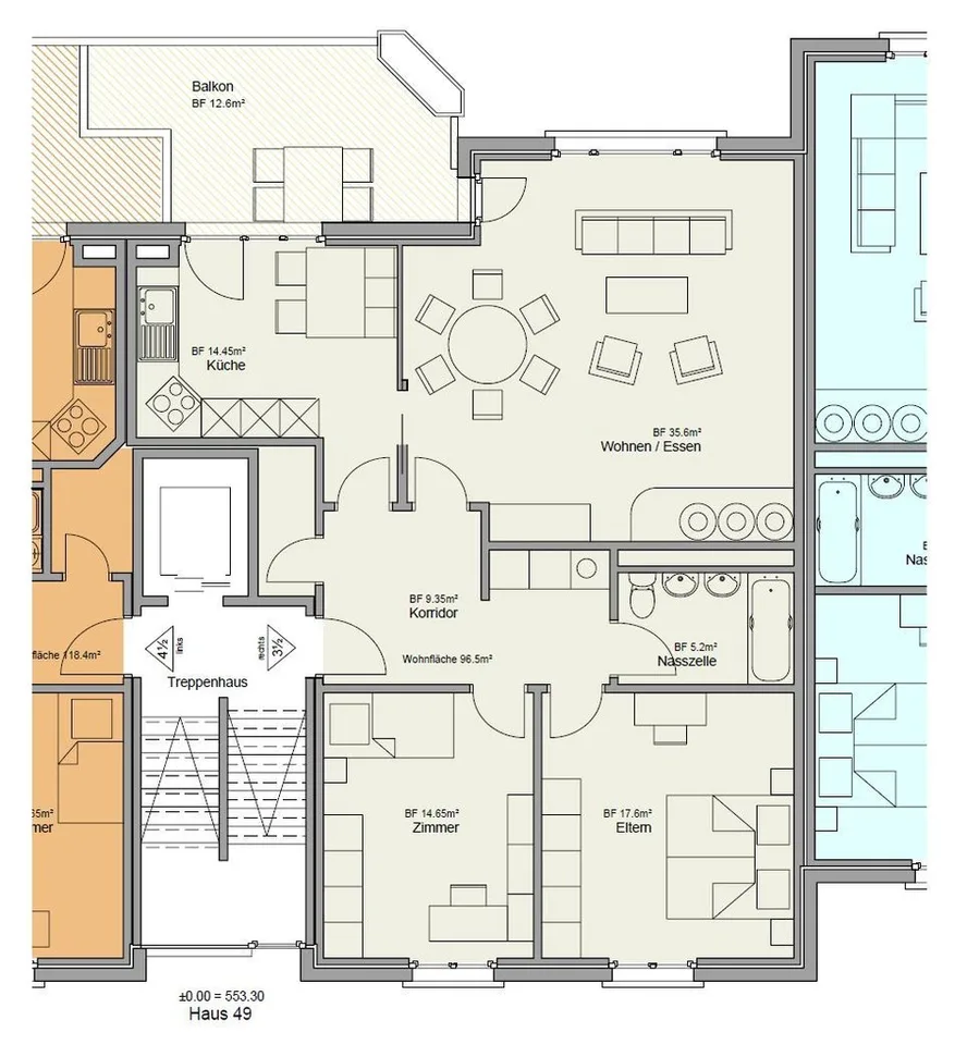3.5 Zi-Wohnung in MFH an ruhiger, sonniger Wohnlage mit viel Grün