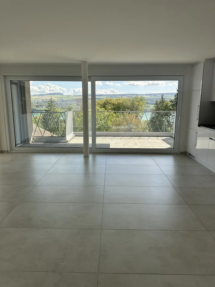 Moderne 2.5-Zimmer-Wohnung mit Panoramablick auf See und Berge