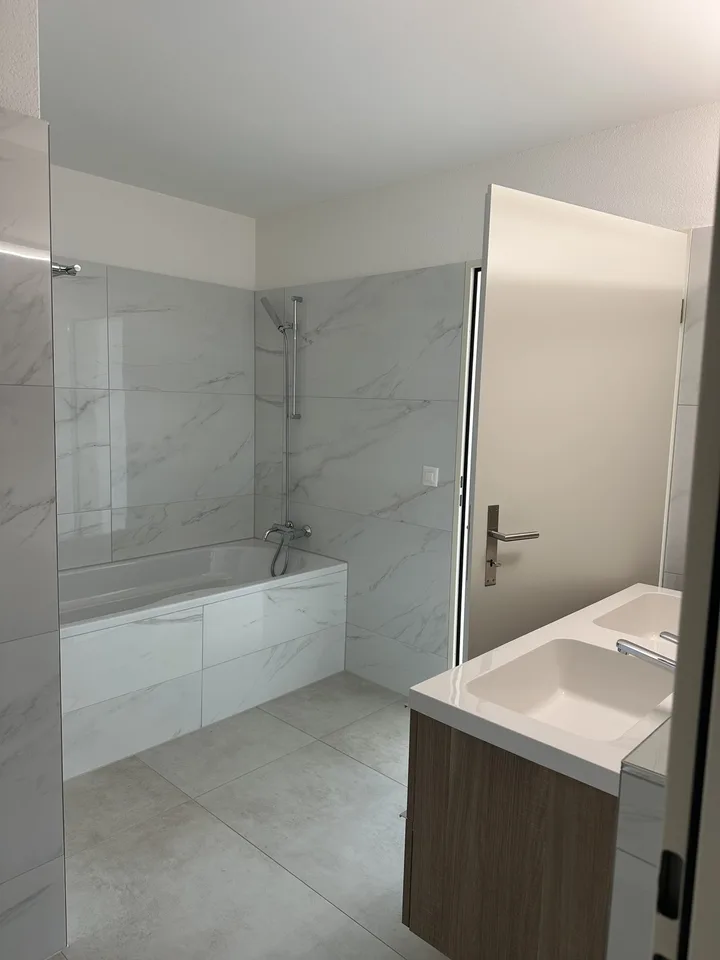 Moderne 2.5-Zimmer-Wohnung mit Panoramablick auf See und Berge