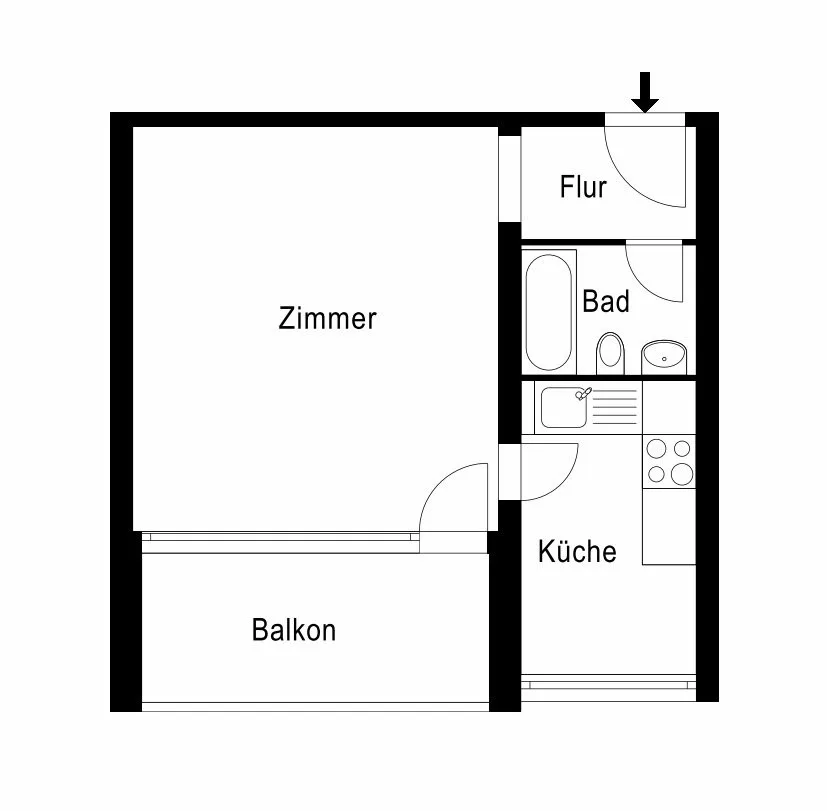 1-Zimmerwohnung direkt am Rhein!