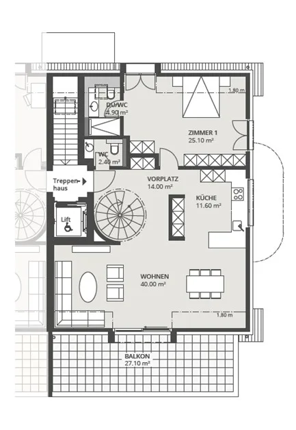 Moderne 4.5-Zimmer-Duplex-Wohnung in ruhiger Lage von Oberentfelden
