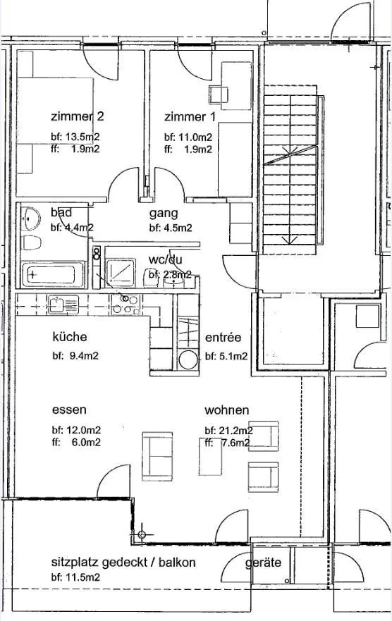 Appartamento 3.5 locali al 1° piano a Küttigen