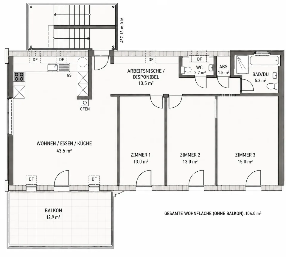 Charmante 4½-Zimmer-Dachwohnung mit sonniger Terrasse und viel Privatsphäre – Foto 20 von 20