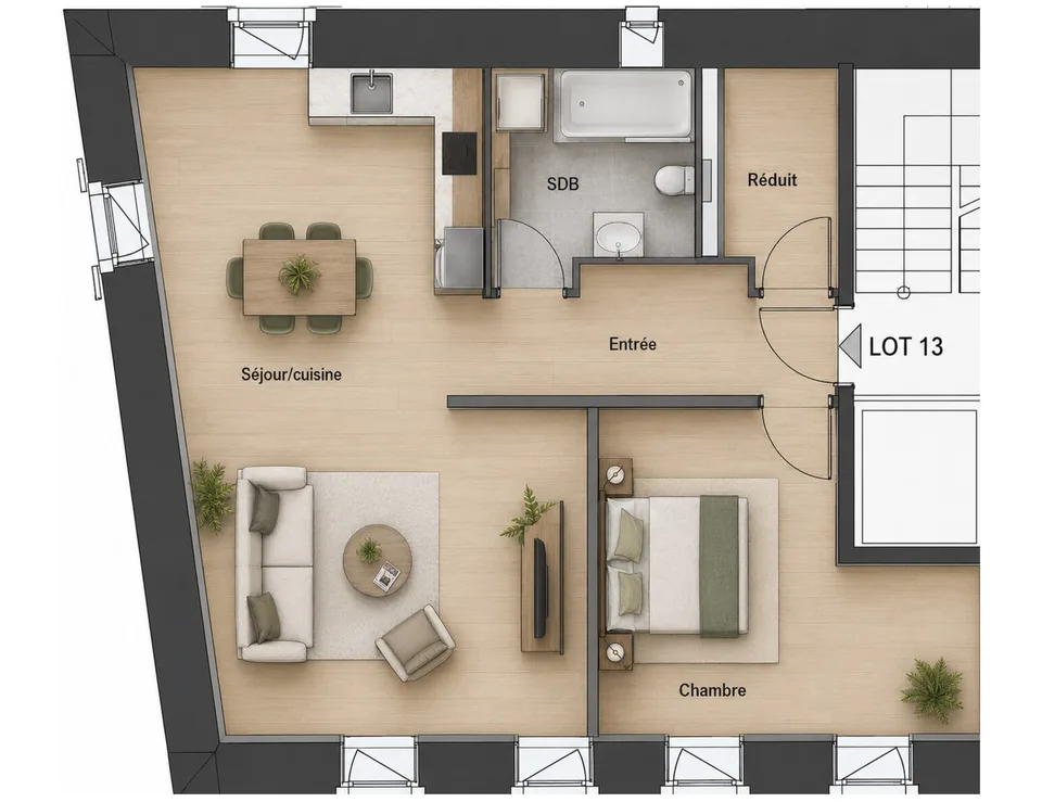 Charmant appartement neuf de 2.5 pièces, 70 m2, avec jardin privatif