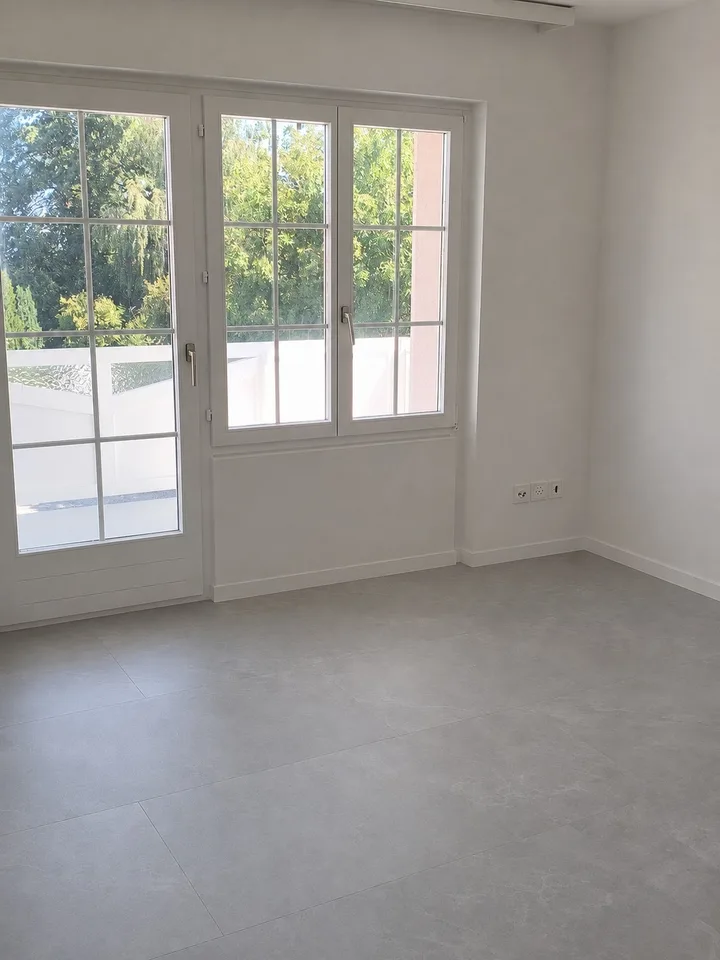Appartement de 3½ pièces fraîchement rénové avec cheminée, balcon vitré et garage à Altnau TG