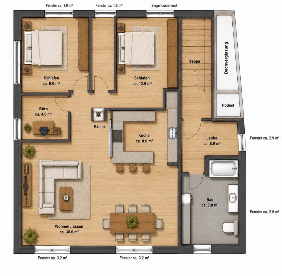 Wohnen mit Loft-Charakter – Charmante 3 Zimmer-Dachwohnung in Leibstadt