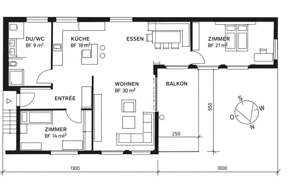 Exklusive 3.5-Zimmer-Wohnung in Ermensee mit Bergblick