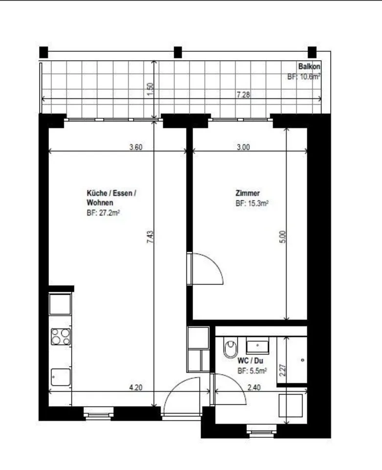 Moderne 2,5 Zimmer-Wohnung in Glattbrugg