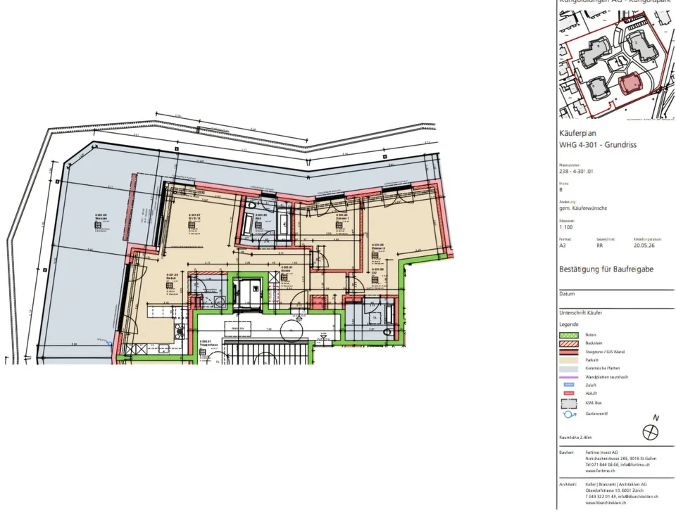 Grosszügige, moderne Neubau-Attika-Wohnung 3,5 Zimmer in Oftringen