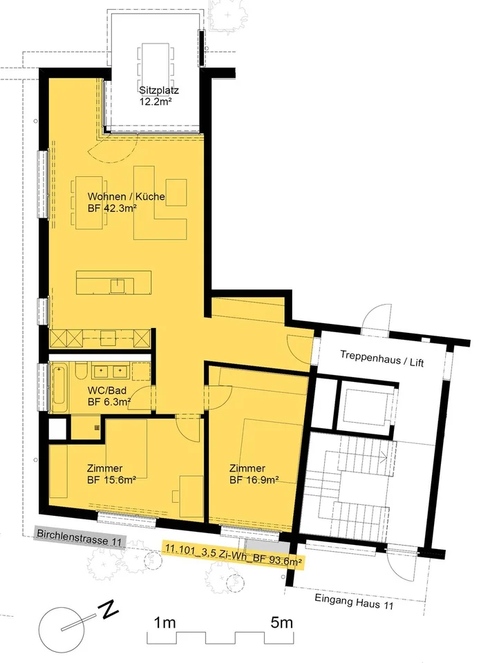 Helle und moderne 3.5 Zimmerwohnung mit Gartensitzplatz zu vermieten