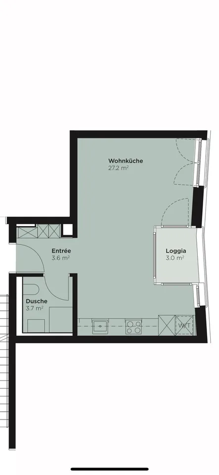 Wohnung 1.5 Zimmer in Erlenbach