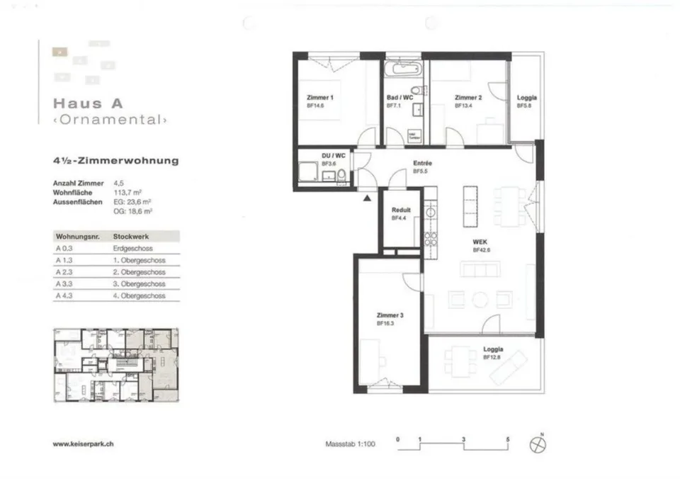 Oberdorfstrasse 6, 5033 Buchs AG - CHF 748 exkl. NK pro Monat