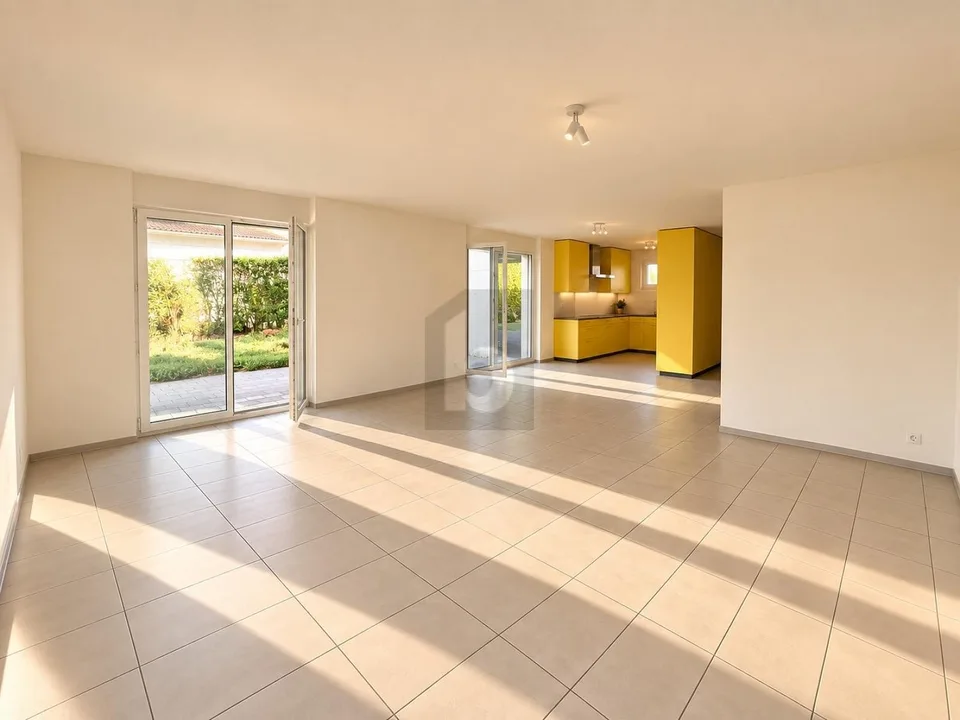 Espace de vie spacieux et grand jardin