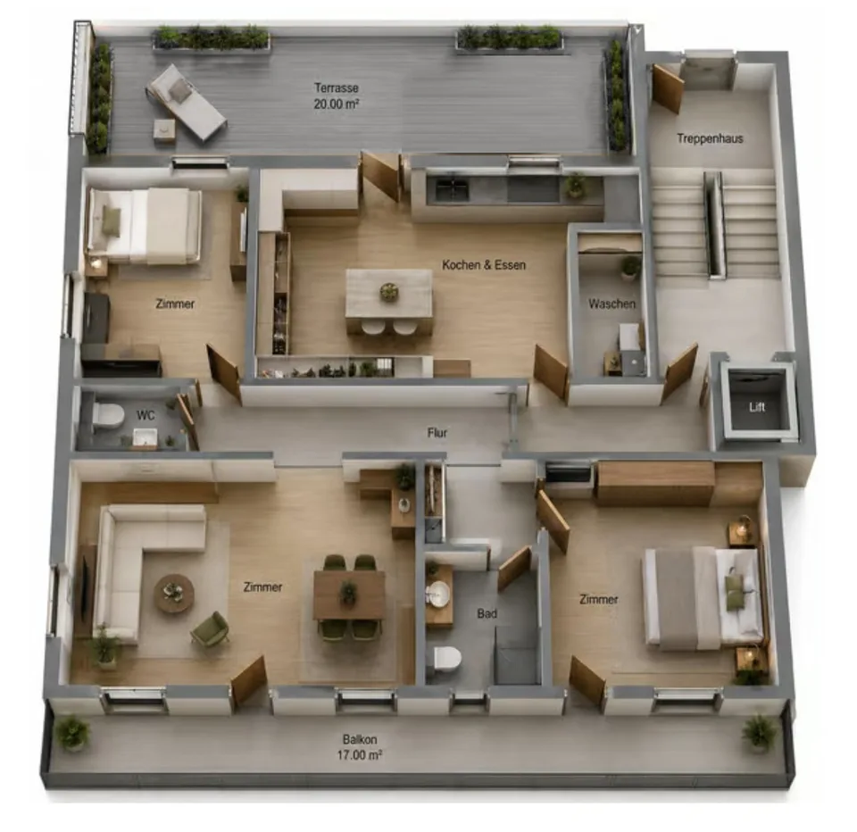 4.5-Zi.-Wohnung | Panorama, Balkon, Terrasse | Sauna | Strom & WLAN inkl. | Möblierung mgl.