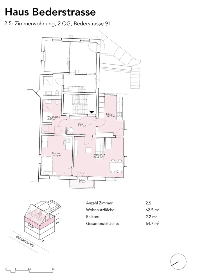 2.5-Zimmer-Wohnung mit Balkon in sanierter Altbau-Liegenschaft – Foto 2 von 2