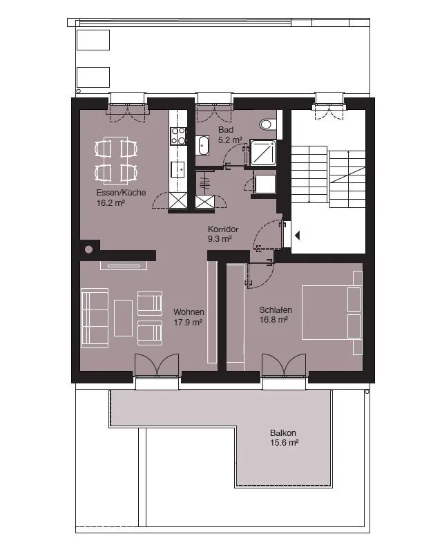 Moderne Stadtwohnung mit Balkon – zentrale Lage in der Innenstadt – Foto 8 von 8