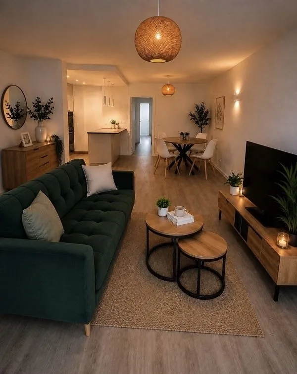 Appartement T3 de 88 m² meublé, avec jardin, refait à neuf