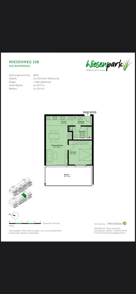 Appartamento moderno 2.5 locali a Rupperswil - Sottolocatario ricercato