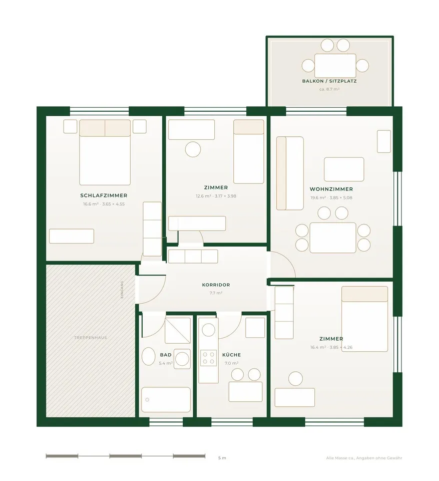 Grosszügige 4-Zimmerwohnung am Zürichsee