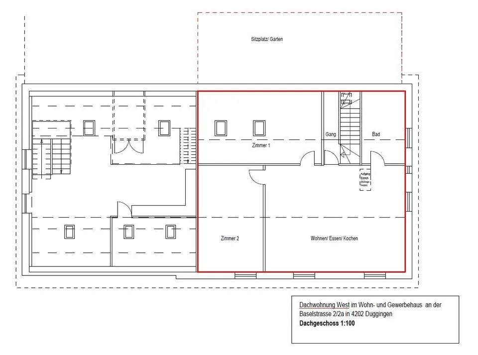 moderne 3 ½-Zimmer-Dachwohnung mit Innenhof – Foto 6 von 6
