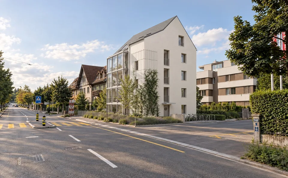 Appartement charmant de 3,5 à 4,5 pièces avec jardin d'hiver et balcon à Zurich-Oerlikon – photo 2 sur 7