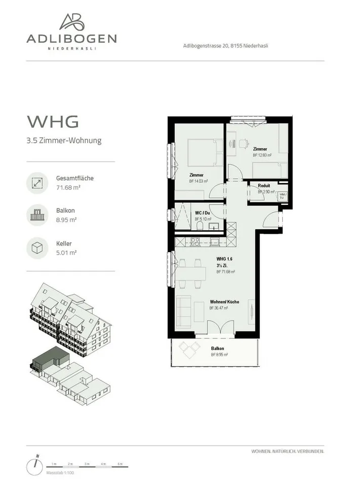 Vivere moderno nel nuovo edificio ADLIBOGEN - appartamenti 3.5 locali – foto 5 di 6