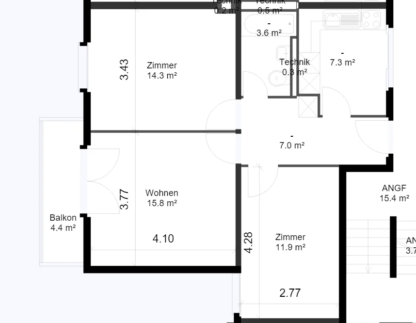 Helle 3-Zimmer-Wohnung mit Balkon – foto 6 di 6