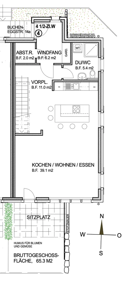 Grosszügige 4.5-Zimmer-Maisonettewohnung mit Garten und Weitsicht! – Foto 14 von 15