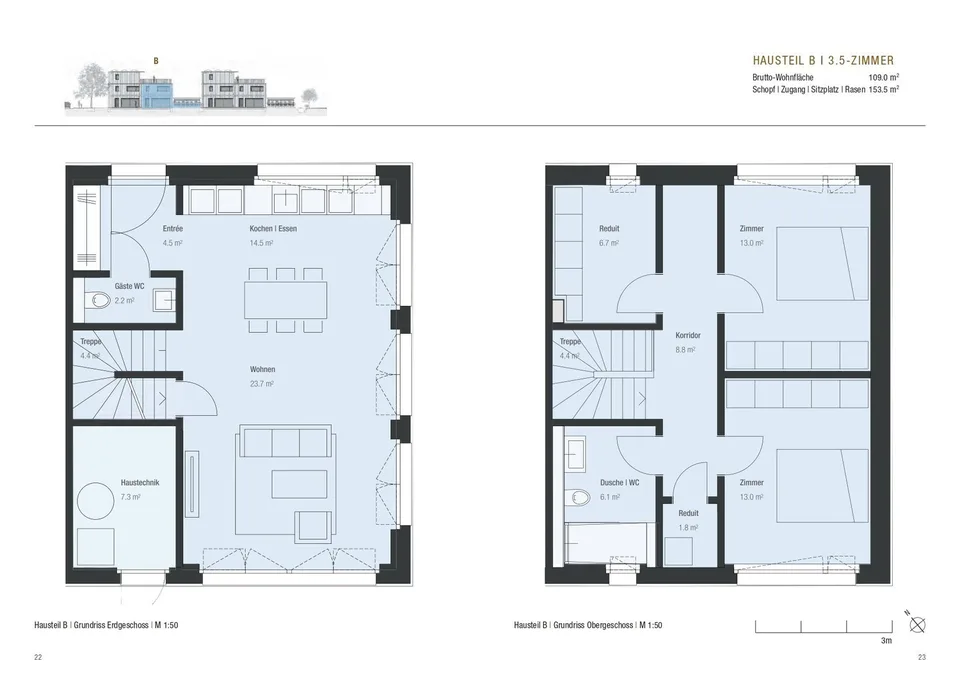 Attraktiver Neubau in Volketswil: 3.5 (4.5)-Zimmer-Hausteil mit privatem Garten – Foto 12 von 12