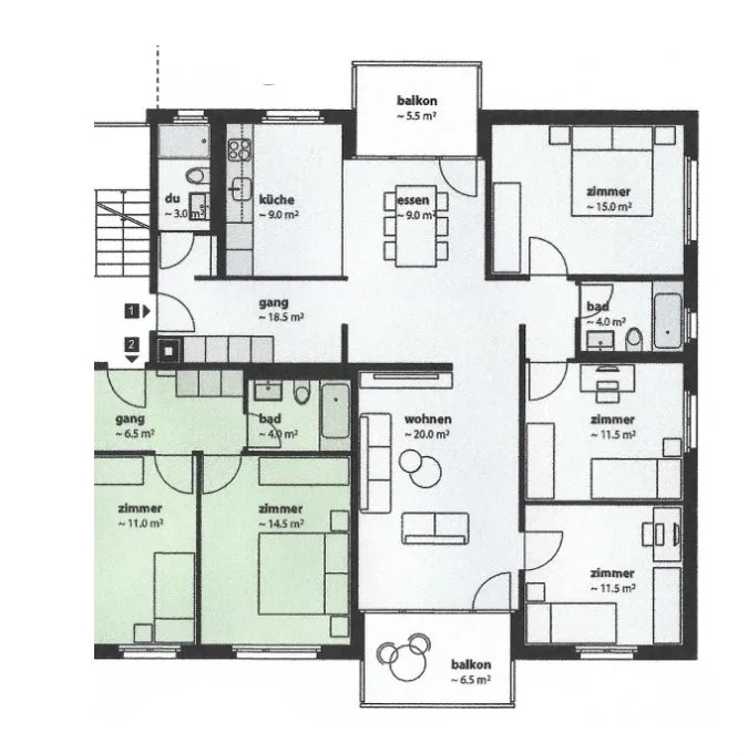 Ampio appartamento di 4.5 locali in una posizione eccellente e tranquilla! – foto 12 di 12