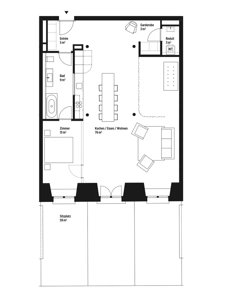 Möbliertes 2.5-Zi-Industrieloft 112 m² + 59 m² Terrasse, Uptown Mels (12 Monate) – Foto 21 von 21