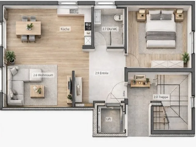 Exklusive 2.5-Zimmer-Wohnung in Stansstad – Erstbezug mit Seesicht – photo 5 sur 15