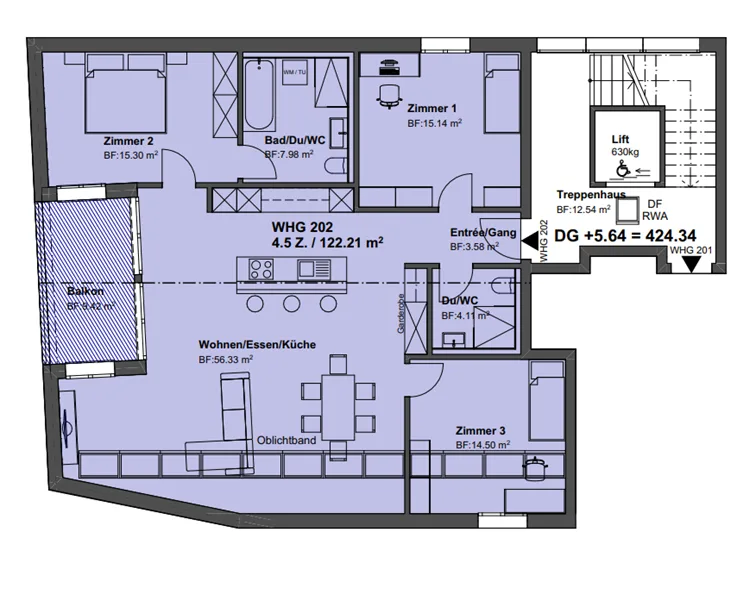 4½-Zimmer-Dachwohnung modern, hell & mit viel Raumgefühl befristet bis Juni 2027 – Foto 6 von 6