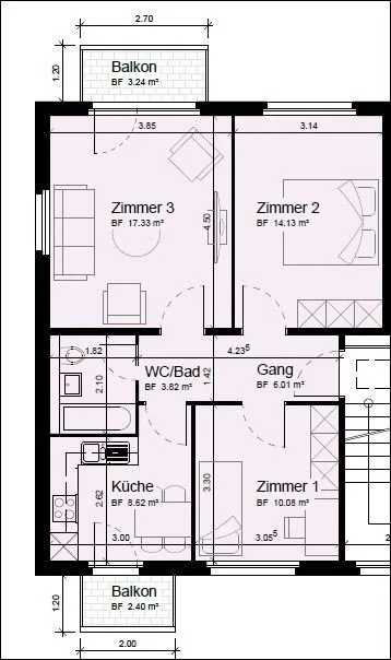 Charmante Wohnung an zentraler und dennoch ruhiger Lage in Oberwil BL – Foto 8 von 9